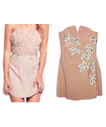 $250 Free People Strapless Mini Dress 12 Large Peach Embellished Night O... - €78,10 EUR