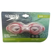 Speedo Scuba Giggles Tie Dye Swimming Goggles Speed Fit Red Pool Kids - £4.03 GBP