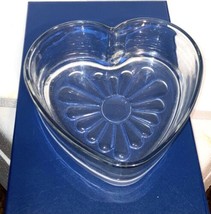 Heavy Glass Heart Shaped 6&quot; Candy Dish New Love Hearts - £13.36 GBP
