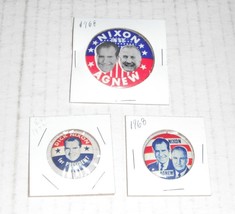Election--3 vintage political pins...1968 Nixon-Agnew...portrait pins--A - £8.61 GBP