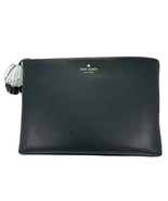 Kate Spade Palmer Drive Shala Zip Clutch Pouch Tassels Black Pebbled Lea... - £94.58 GBP