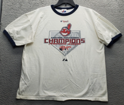 MCB Majestic Cleveland Indians 2007 Shirt Men&#39;s XL Tan Crew Neck Short S... - $399.46 MXN