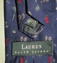 Lauren Ralph Lauren Lrl Silk Twill Men’s Neck Tie Golf Theme Hand Finished Usa - £7.43 GBP