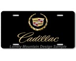 Cadillac Inspired Art Gold on Black FLAT Aluminum Novelty Auto License T... - $17.99