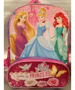 Disney Princess I AM A PRINCESS 16&quot; Backpack  NWT Princess Sparkly - School - £22.07 GBP