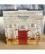 Circleware Glass Mason Jars, Set of 4, 17 oz, Rooster Mugs - $39.00