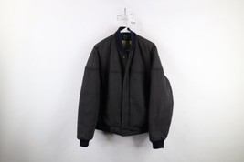 Vintage 90s Streetwear Mens Large Faded Quilted Catalina Bomber Jacket Black - $59.35