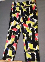 Joseph Ribkoff Womens Slim Fit Pants Size 16 Pull On Abstract Paint Stro... - $39.95