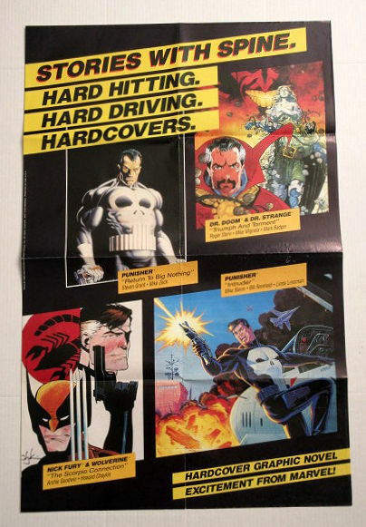 1989 Marvel 34x22 poster 1: Punisher,Wolverine,Dr Strange,Dr Doom,Sgt Nick Fury - £15.79 GBP