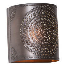 Chisel Wall Sconce Light Punched Tin Metal Fixture in Kettle Black Finis... - $59.95