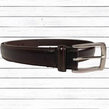 Dockers Brown Genuine Leather Dress Belt  Silver Buckle  Men&#39;s Size 48/120 - $16.95