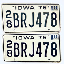1976 United States Iowa Delaware County Passenger License Plate 28 BRJ478 - £20.23 GBP