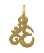 Gold Charm - Tiny Om with 24K Gold Plate 13x7mm - $2,092.00