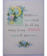 Vintage Hallmark Pansies Stand For All My Many Loving Thoughts Mother’s ... - $4.99