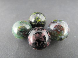 vintage marbles Doug Sweet confetti Handmade Art Glass lot x4 5/8&quot; ESTATE SALE - £34.60 GBP