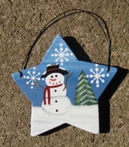   61 - Snowman on Star Christmas Ornament  - $1.50
