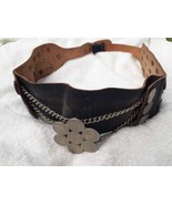 Vintage 1950s Black Leather Motorcycle Studded Belt (With Argentinean 50... - $70.02 CAD
