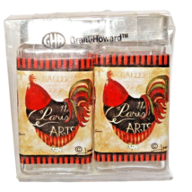 Grant Howard Country French Rooster Salt Pepper Shakers Glass Metal Lid ... - $349.53 MXN