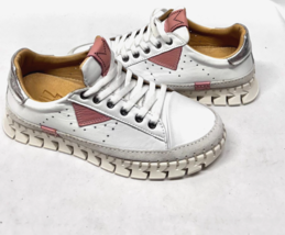 MIZ MOOZ LEATHER  CASUAL PLATFORM LACE UP SNEAKERS WHITE/BLUSH  37EU / 7... - $103.95