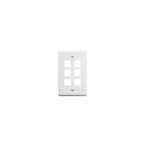 UNC Group WP-6P-WHT 6PORT WALL PLATE, SINGLE GANG, WHITE - $22.11