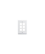 UNC Group WP-6P-WHT 6PORT WALL PLATE, SINGLE GANG, WHITE - $406.27 MXN