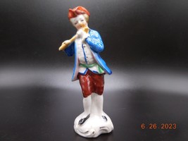 Occupied Japan Porcelain Figurine Colonial Man Playing Flute  - £6.24 GBP