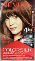 Revlon ColorSilk Beautiful Color Permanent Hair Color #43 Medium Golden Brown  - £9.55 GBP