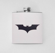 HIP FLASK Stainless Steel BATMAN logo super hero 6oz 170 ml with Screw Cap - £14.18 GBP