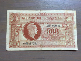 France 500 Cents Banknote 1944 Old Collectible Foreign Paper Money - $38.15 CAD