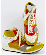 Men&#39;s Galliano High Top Leather and Suede Newsprint Fashion Sneakers Siz... - €85,97 EUR