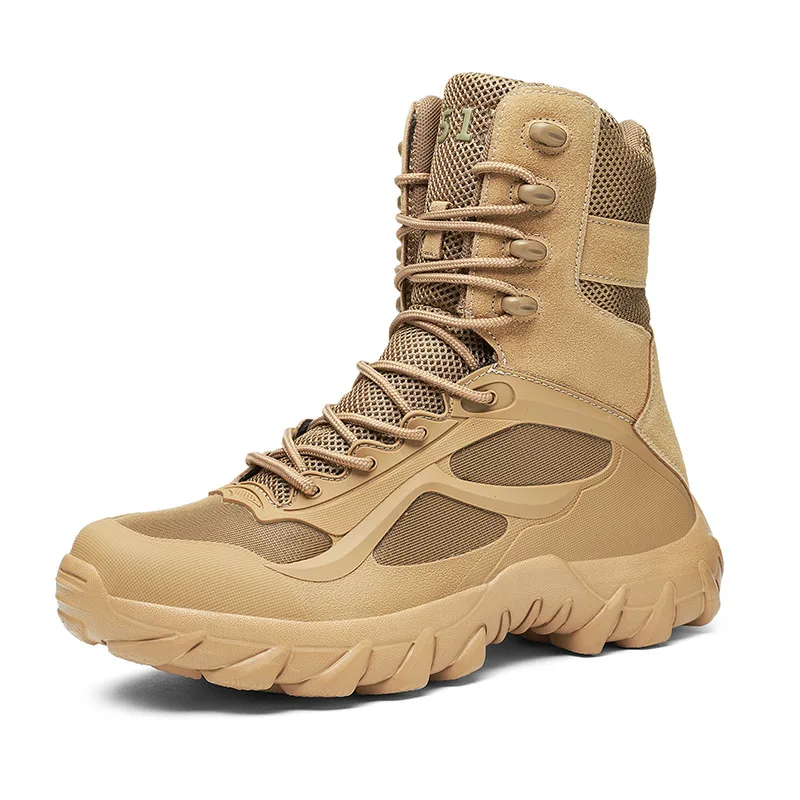 Men  Boots Combat Mens Ankle Boot  Plus Size 46 Army Boot Male Shoes High Top Wo - £156.29 GBP