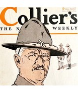 Collier&#39;s WW1 Pershing Military 1917 Lithograph Magazine Cover Antique A... - $1,142.18 MXN