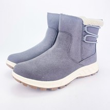 Khombu Sarah Grey Ankle Boots Womens 8 M Booties Water Repellant Slip On NEW - $28.01