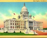 Stato Capitol Costruzione Providence Ri Rhode Island Unp Lino Cartolina A4 - $4.04