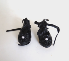 Antique Repro. Black French Cut 1 2/3&quot; Shoes for Approx. 12&quot; Doll Shirley Temple - £6.36 GBP
