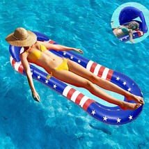 Inflatable Float With Canopy For S, Mesh Pool Float Inflatable Pool Fl - £23.71 GBP