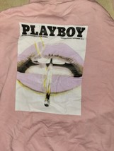 Playboy Missguded Red Lips Hoodie Sweatshirt Light Orange Over Sized US 14 2XL - £34.14 GBP