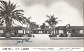 Vtg Postcard Motel De Luxe, owners: Harold Velma and Loretta English, PM 1956 - £4.61 GBP