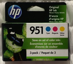 HP 951 Cyan Magenta Yellow Ink Cartridges CR314FN Exp 2025+ Sealed Retai... - £40.04 GBP