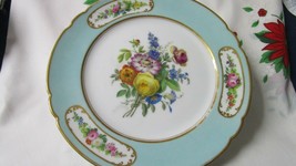 Antique Footed Floral Cake Plate Rousseau 43 Rue Coquilliere 8 3/4&quot; - £114.33 GBP