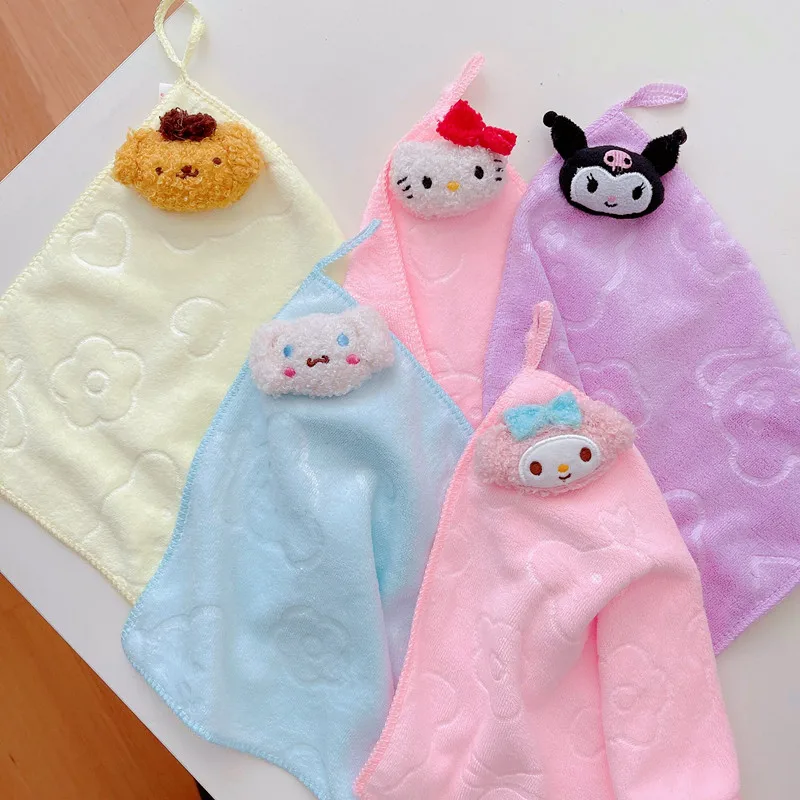 Sanrio Cartoon Soft Small Hand Towel Kuromi My Melody Hello Kitty Kitchen - £7.48 GBP