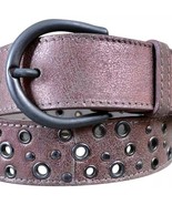 Donald Pliner Belt Shrimp Distress Leather Embellished Metal Studs New N... - $123.09 CAD