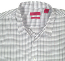 NEW $195 Hugo by Hugo Boss Red Label Shirt!  Gray White Black Plaid  Slim Fit - £51.19 GBP