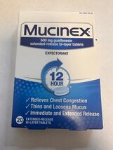 MUCINEX 20 EXTENDED RELEASE BI-LAYER TABLETS NEW 07/2027 - $7.91