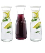 Glass Water or Wine Carafe W/ Lids - 1 Liter (3) - $384.18 MXN