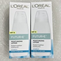 2 Pack L’Oreal Futur e Moisturizing Day Lotion SPF 15 Vitamin E 4 oz EXP 05/2025 - £118.69 GBP