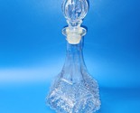 Vintage Anchor Hocking Wexford Flared Decanter Pressed Glass With Stoppe... - $31.97