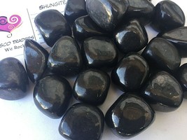Six Shungite Tumbled Stones XL 30-35mm Reiki Healing Crystals Protection EMF - £14.19 GBP