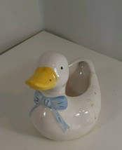Porcelain Duck Planter Blue Ribbon Made in twain NCE 1987 good - £4.73 GBP
