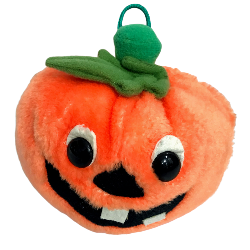 Dakin Vintage Halloween Pumpkin Plush 1982 Orange Jack O Lantern 6" Stuffed Toy Item image 2